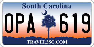 SC license plate OPA619