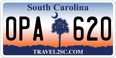 SC license plate OPA620