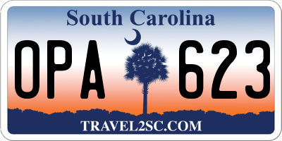 SC license plate OPA623