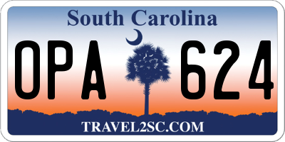 SC license plate OPA624