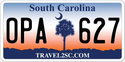 SC license plate OPA627