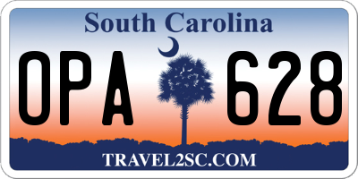 SC license plate OPA628