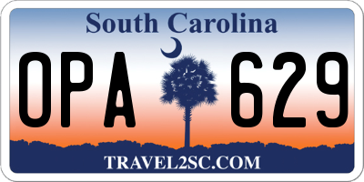 SC license plate OPA629