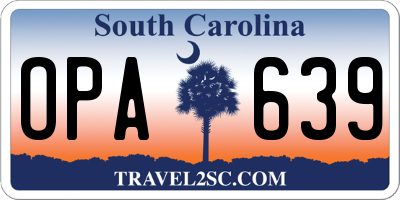 SC license plate OPA639