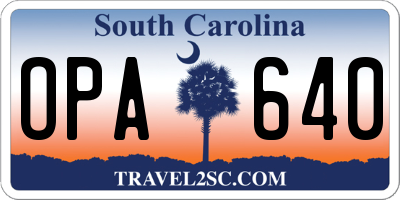 SC license plate OPA640