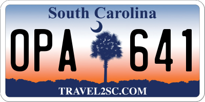 SC license plate OPA641
