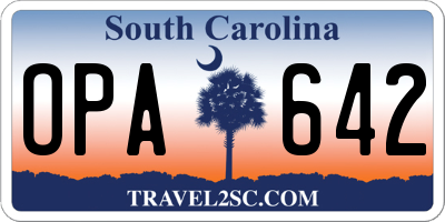 SC license plate OPA642