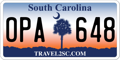 SC license plate OPA648