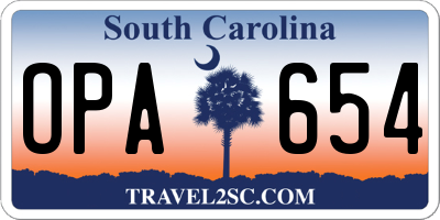 SC license plate OPA654