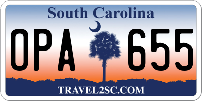 SC license plate OPA655
