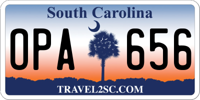 SC license plate OPA656