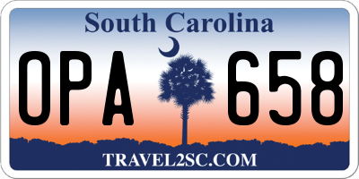 SC license plate OPA658