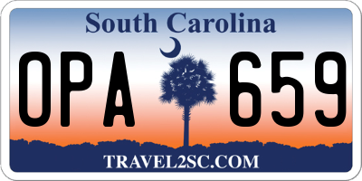 SC license plate OPA659