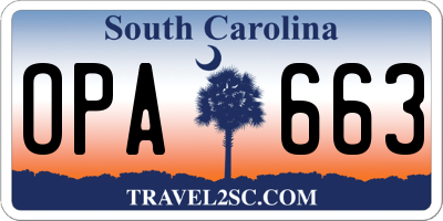 SC license plate OPA663