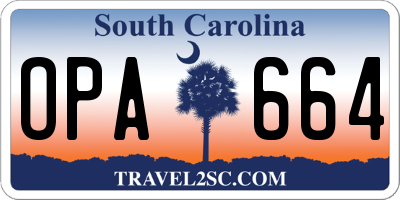SC license plate OPA664