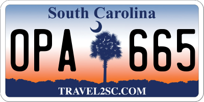 SC license plate OPA665