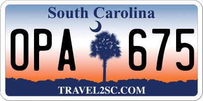 SC license plate OPA675