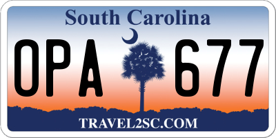 SC license plate OPA677
