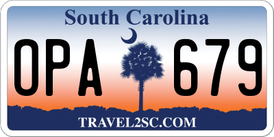 SC license plate OPA679