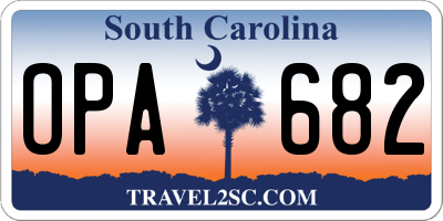 SC license plate OPA682