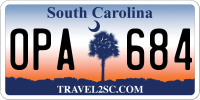 SC license plate OPA684