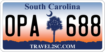 SC license plate OPA688