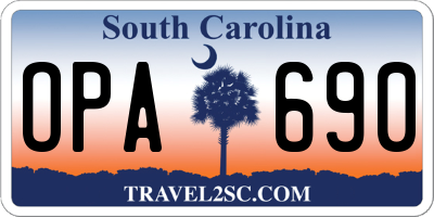 SC license plate OPA690