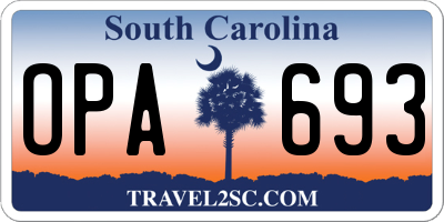 SC license plate OPA693