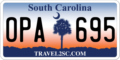 SC license plate OPA695