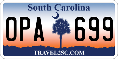 SC license plate OPA699
