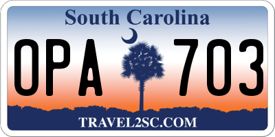 SC license plate OPA703
