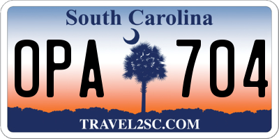 SC license plate OPA704