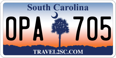 SC license plate OPA705