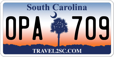 SC license plate OPA709