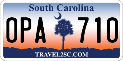 SC license plate OPA710