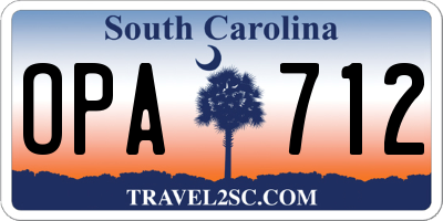 SC license plate OPA712