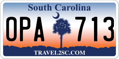 SC license plate OPA713