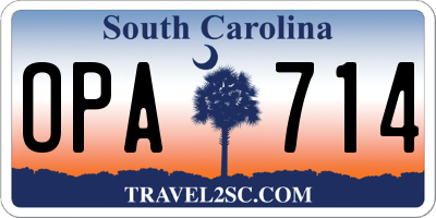 SC license plate OPA714