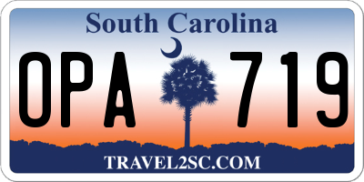 SC license plate OPA719