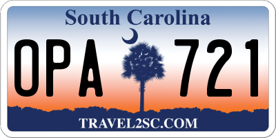 SC license plate OPA721