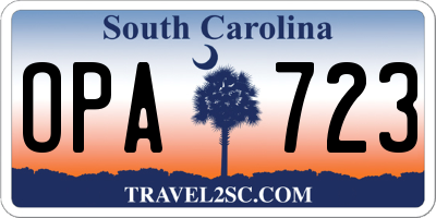 SC license plate OPA723
