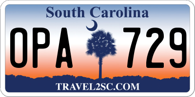SC license plate OPA729