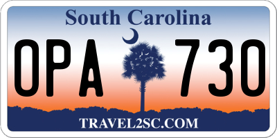 SC license plate OPA730