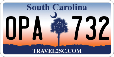 SC license plate OPA732