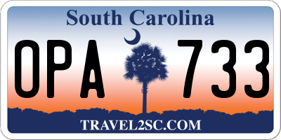 SC license plate OPA733