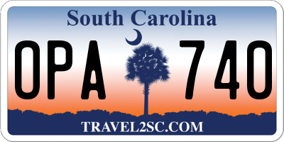SC license plate OPA740