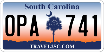 SC license plate OPA741