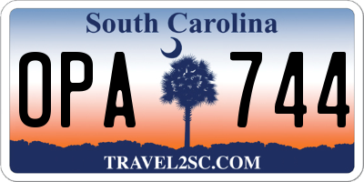 SC license plate OPA744