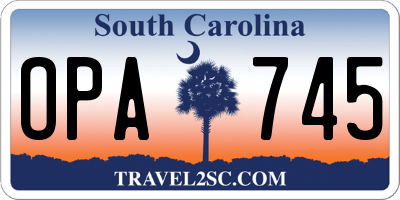 SC license plate OPA745