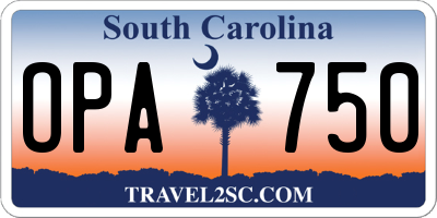 SC license plate OPA750